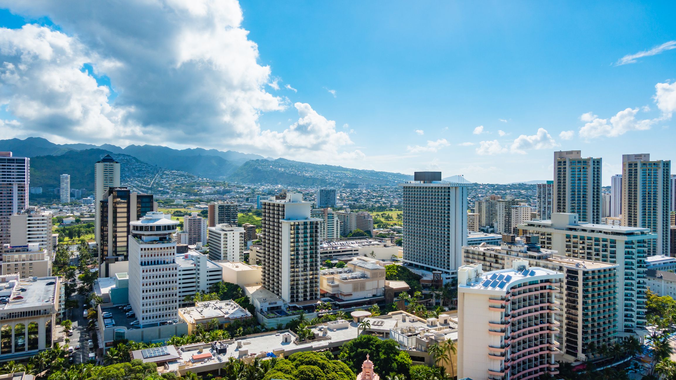 Cityscape of Waikiki, Honolulu, Oahu Island, Hawaii