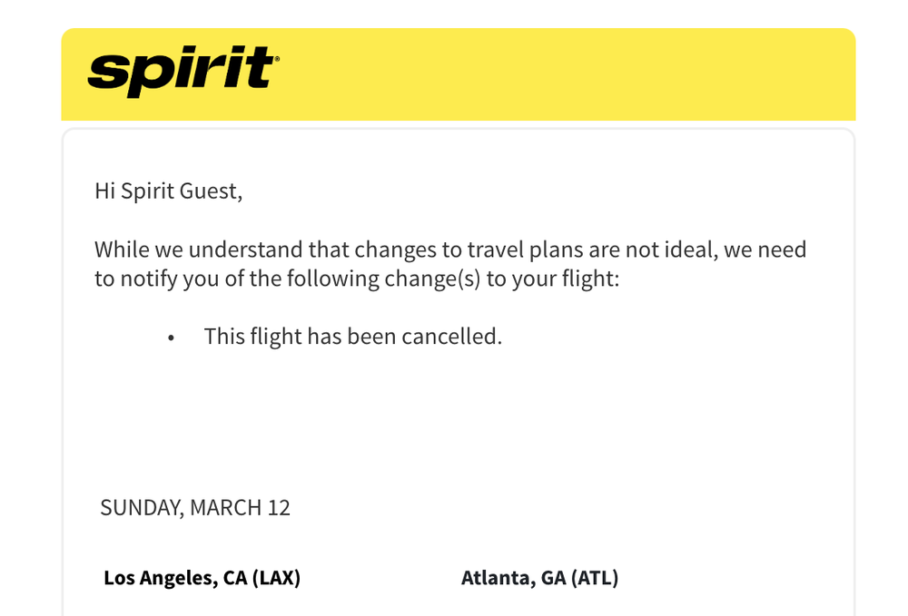 spirit airlines screenshot
