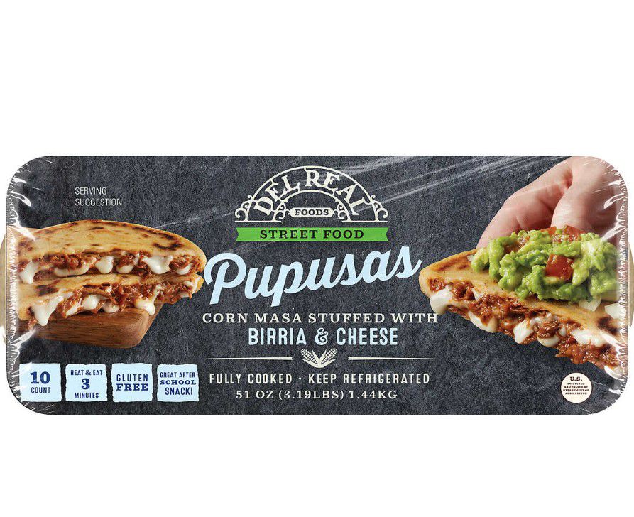 Del Real Foods Birria and Cheese Pupusas box