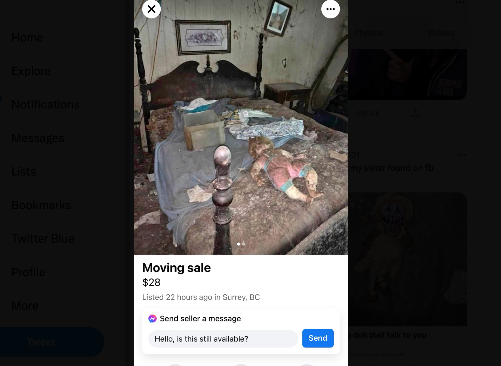 dirty bedroom and filthy doll