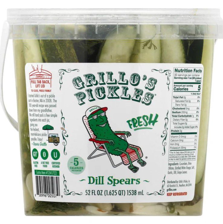 Container of Grillo's pickles
