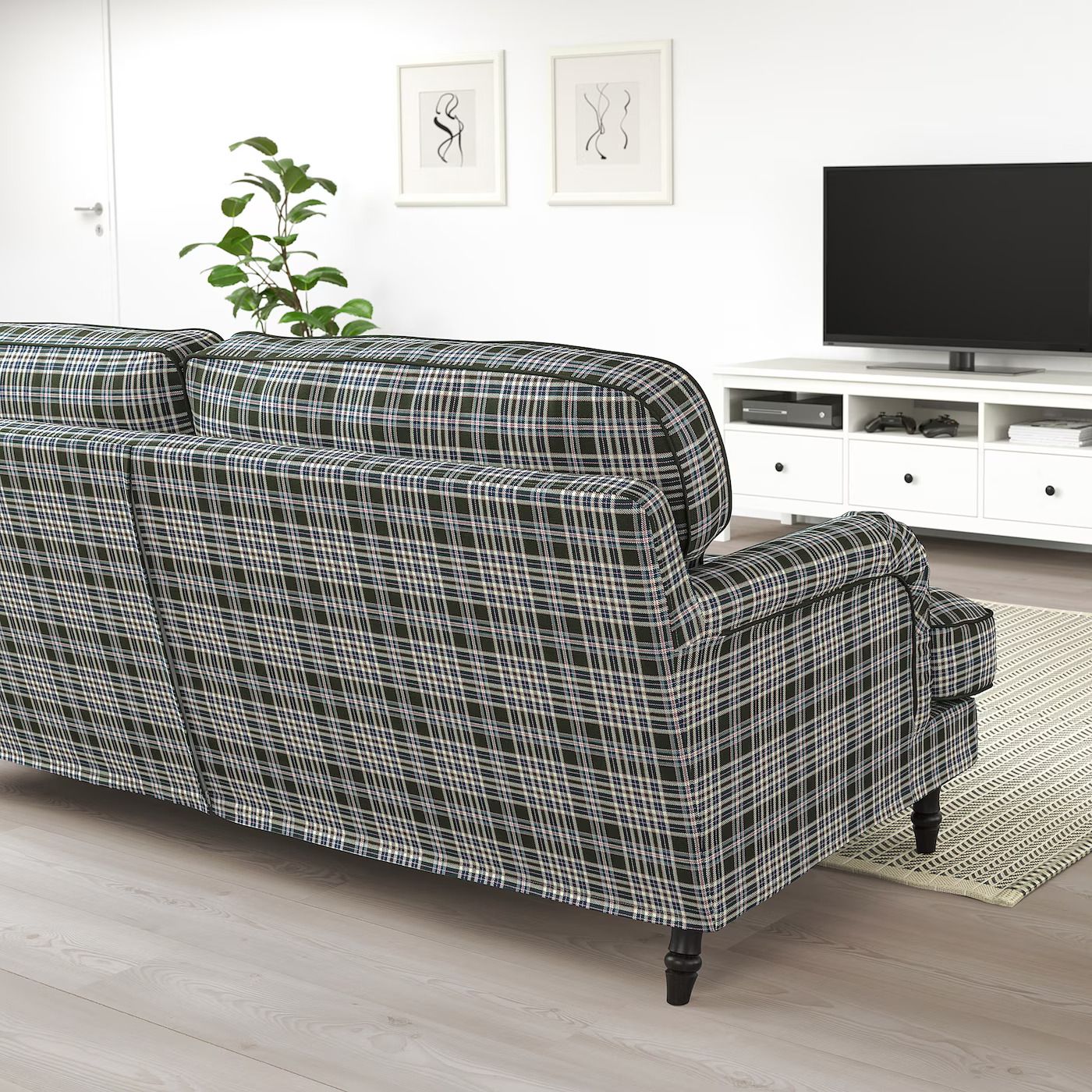 STOCKSUND Sofa, Segersta Multicolor/Black/Wood