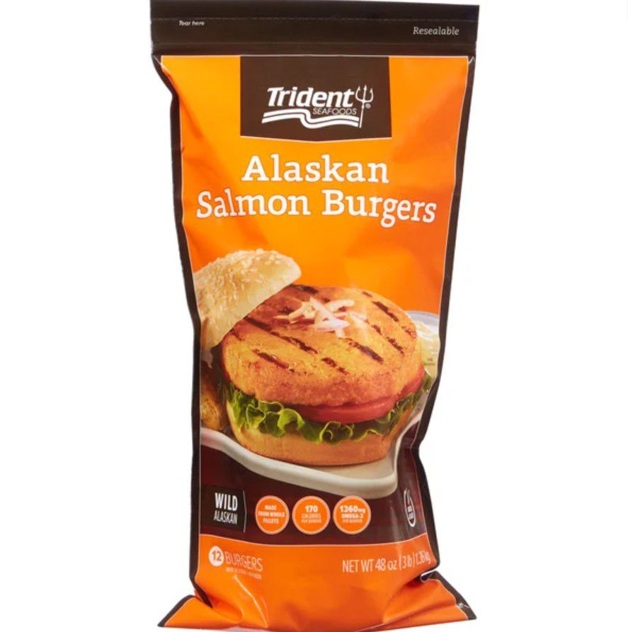 Trident brand Alaskan salmon burgers