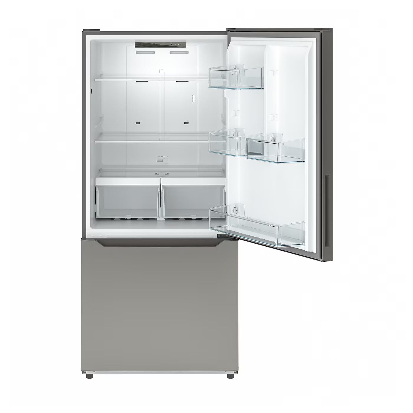 VÄLGRUNDAD Bottom-Freezer Refrigerator, Stainless Steel