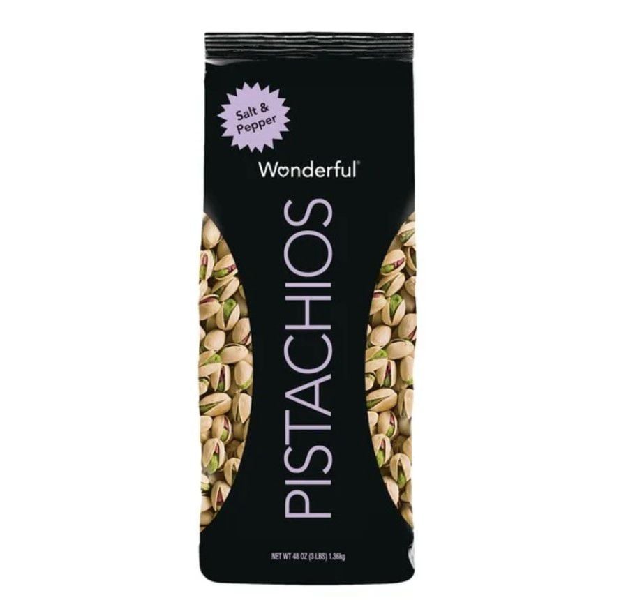 Bag of Wonderful brand salt and pepper pistachios