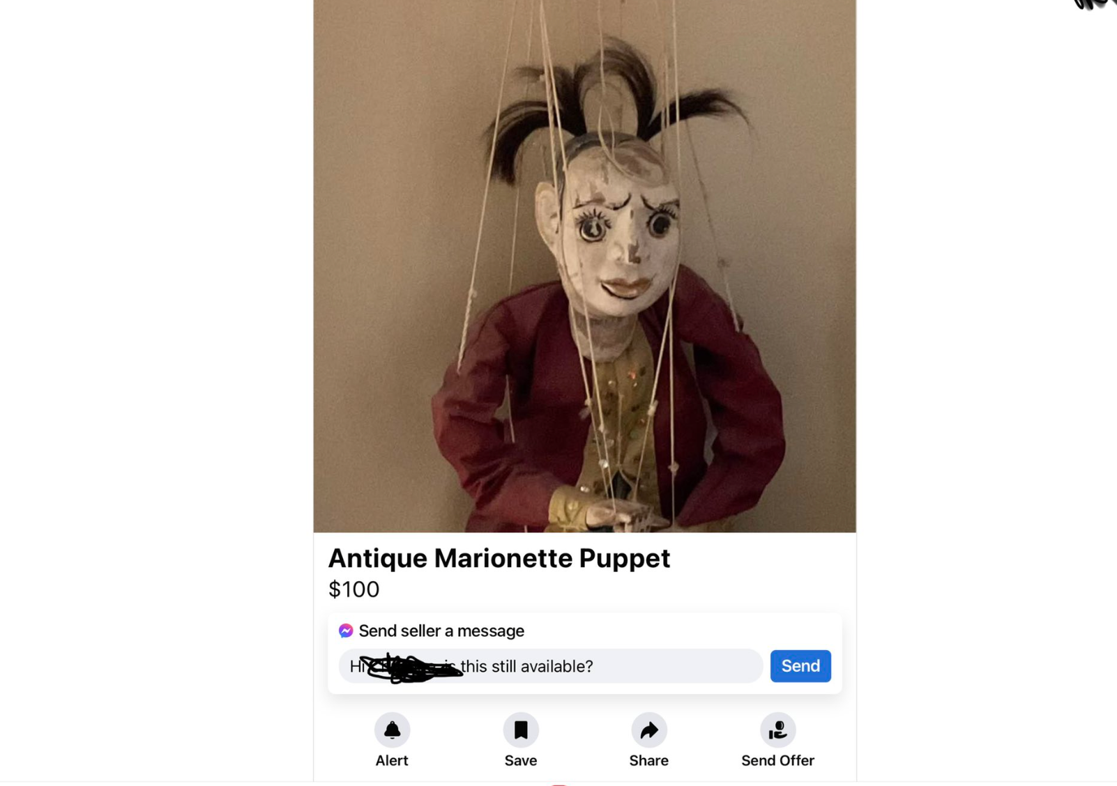 creepy antique marionette