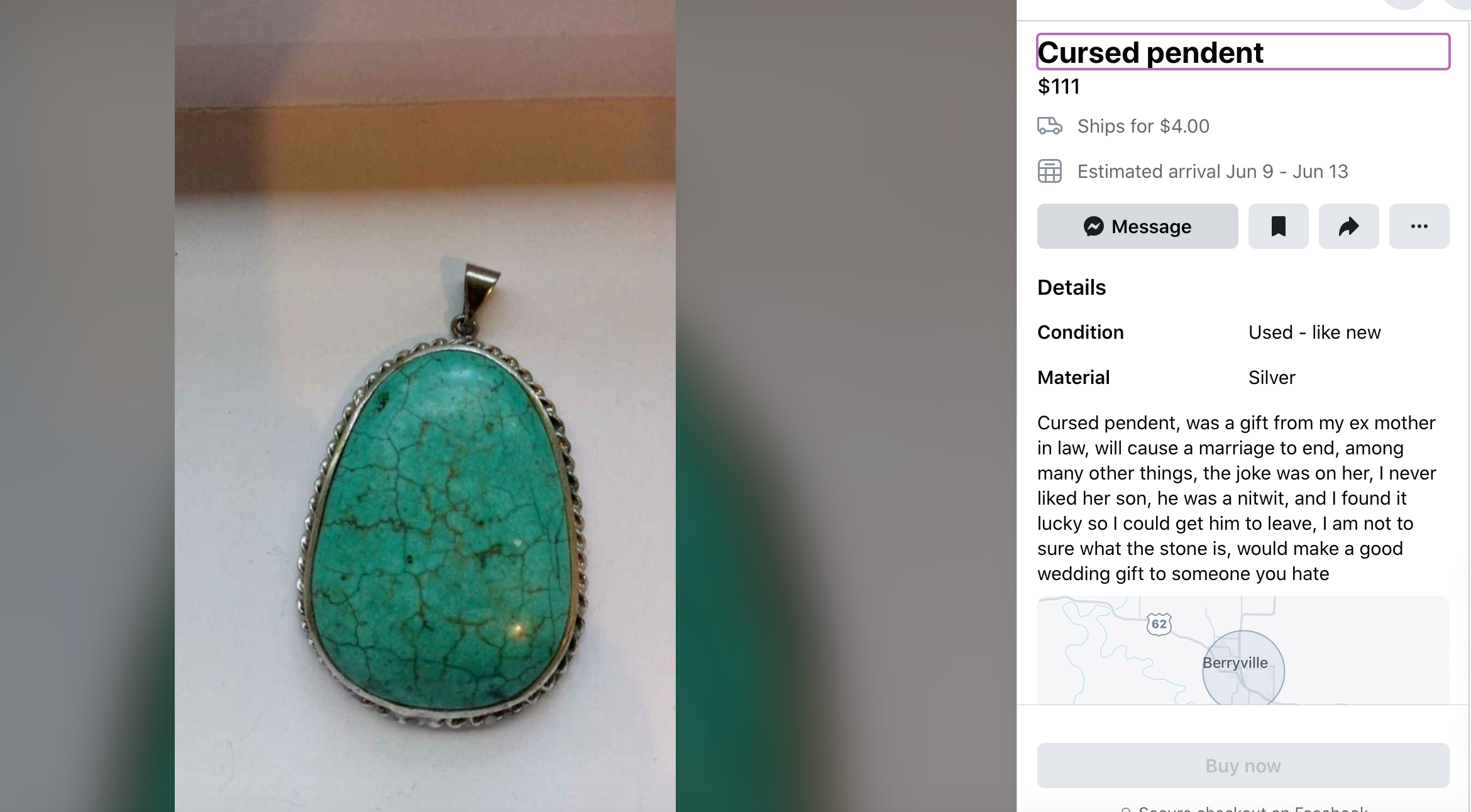 a close-up of a green pendant