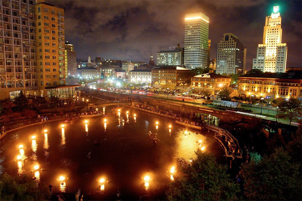 The Waterfire Bonfire Display, Rhode Island