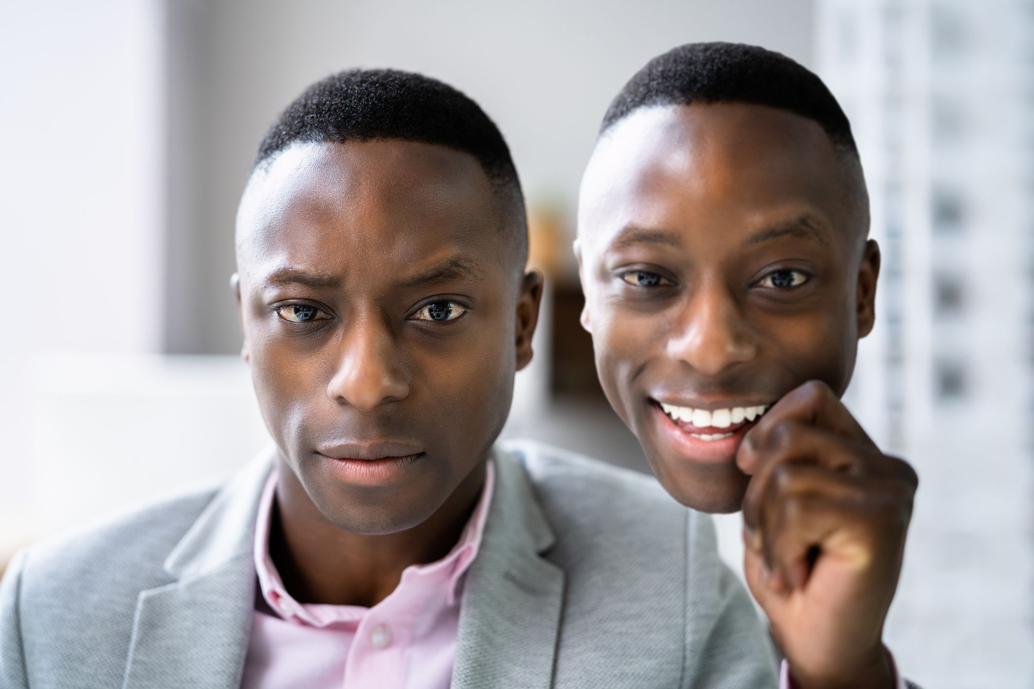 Self Impostor Disorder And Depression. Man With Panic And Phobia