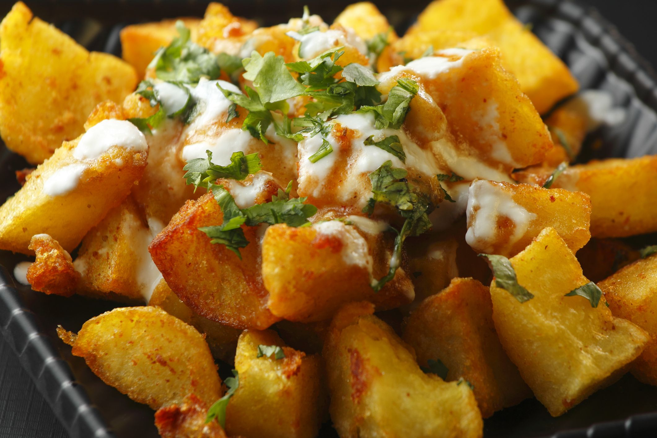 Aloo chaat is a popular Indian street food that is enjoyed by many.