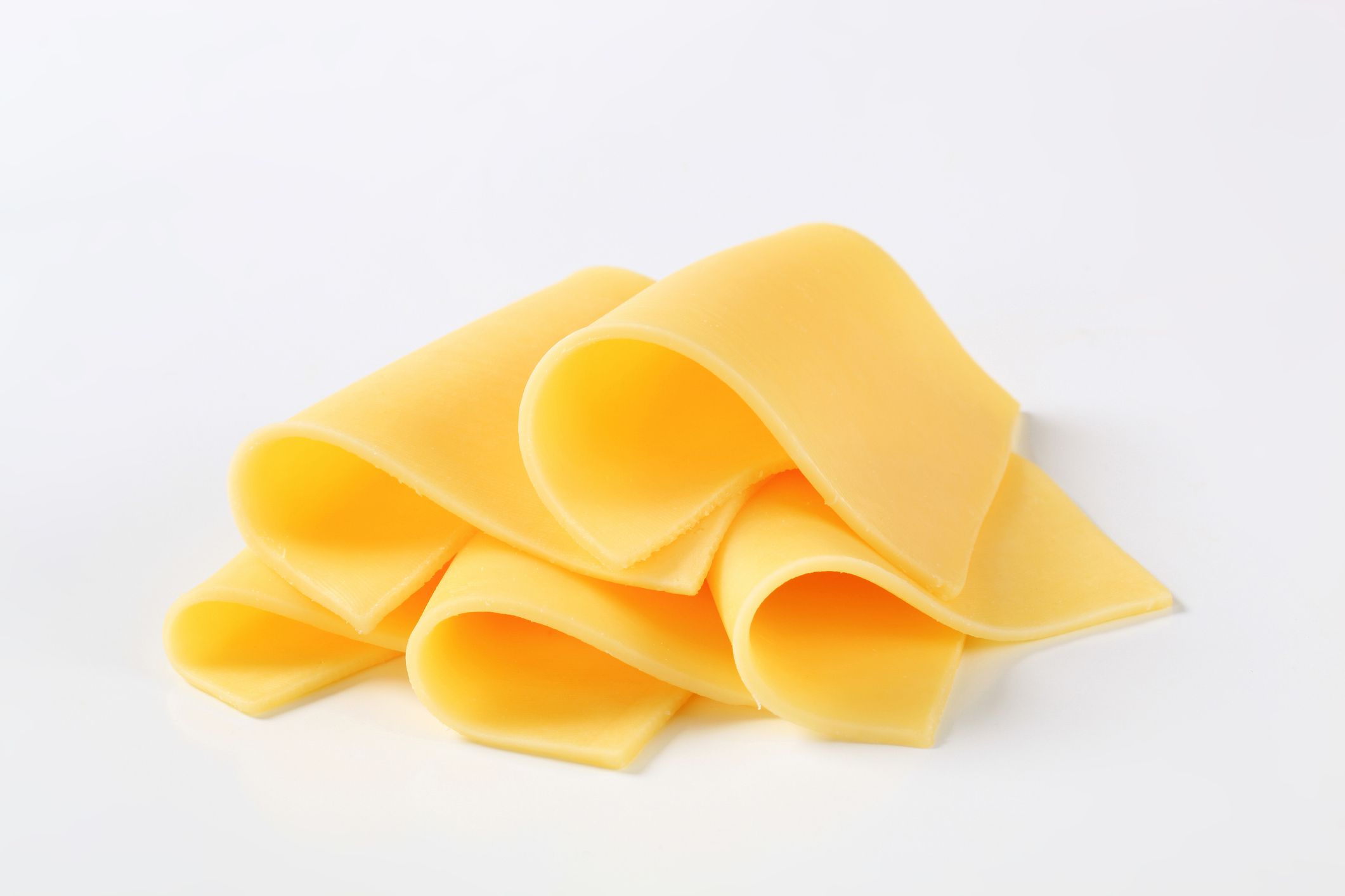 thin folded slices of fresh cheese