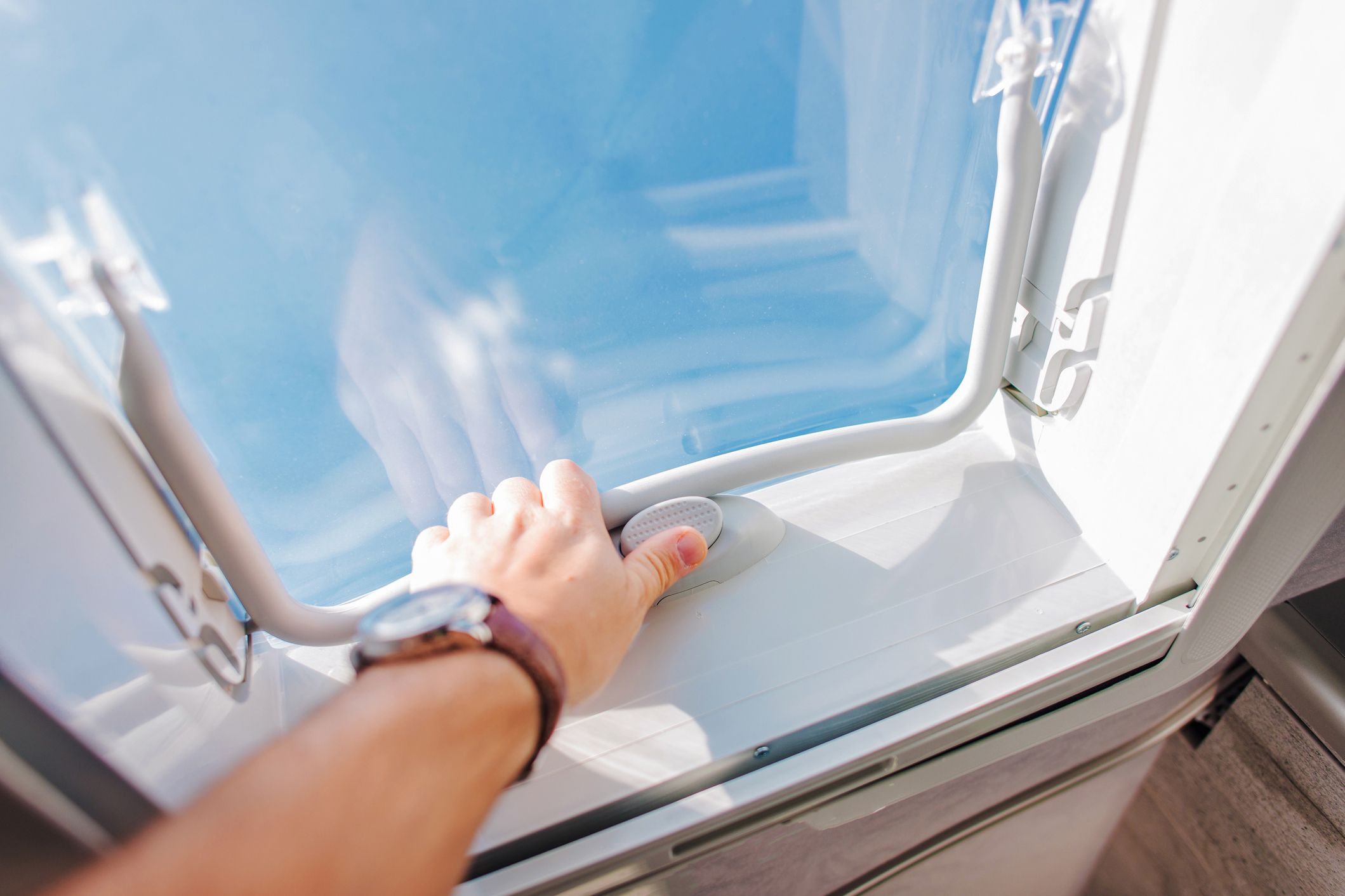 hand opening rv window