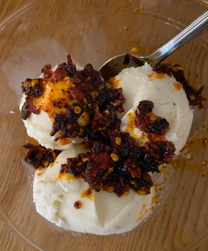 Chili Crisp Ice Cream sundae
