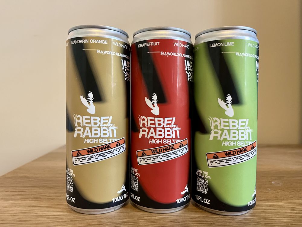 rebel rabbit high seltzer cans