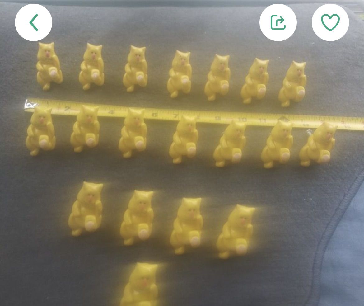 resin drawer handles shaped like yellow cats