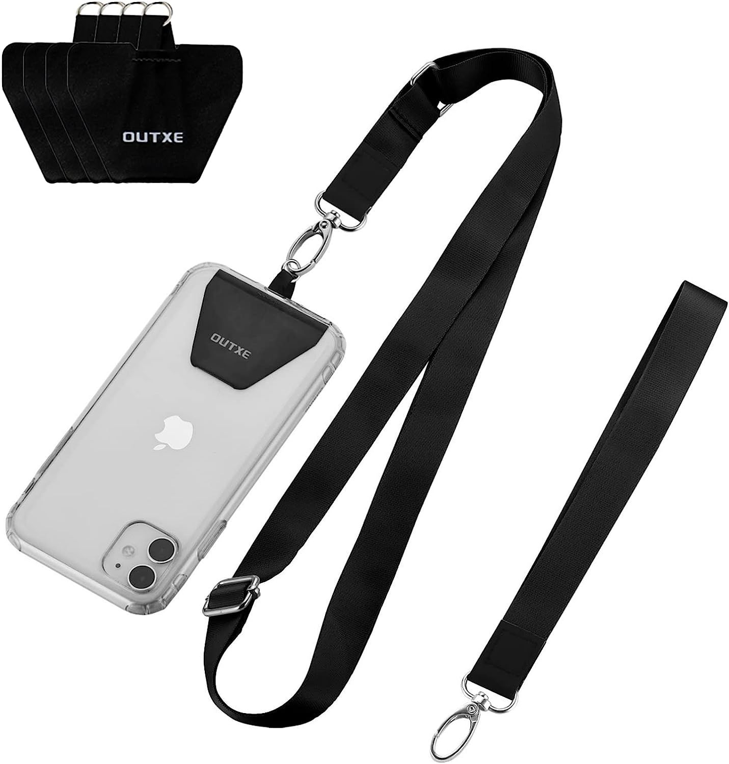 Product photo showing phone lanyard attached to case