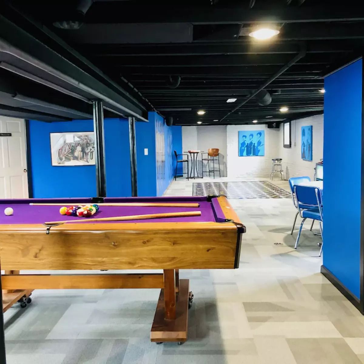 Pool Table in Living Room, Motown BNB, Detroit