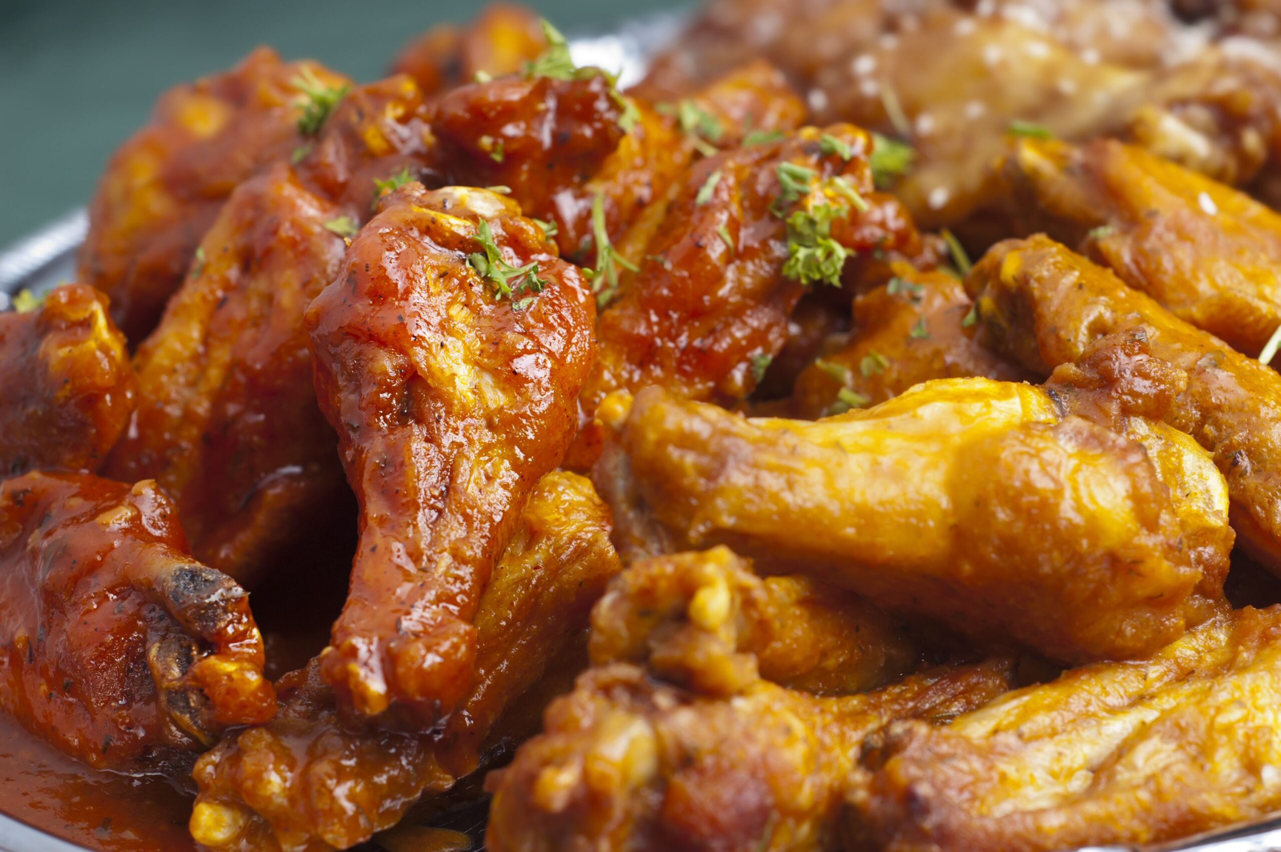 Selective-focus image of Spicy Buffalo Chicken Wings