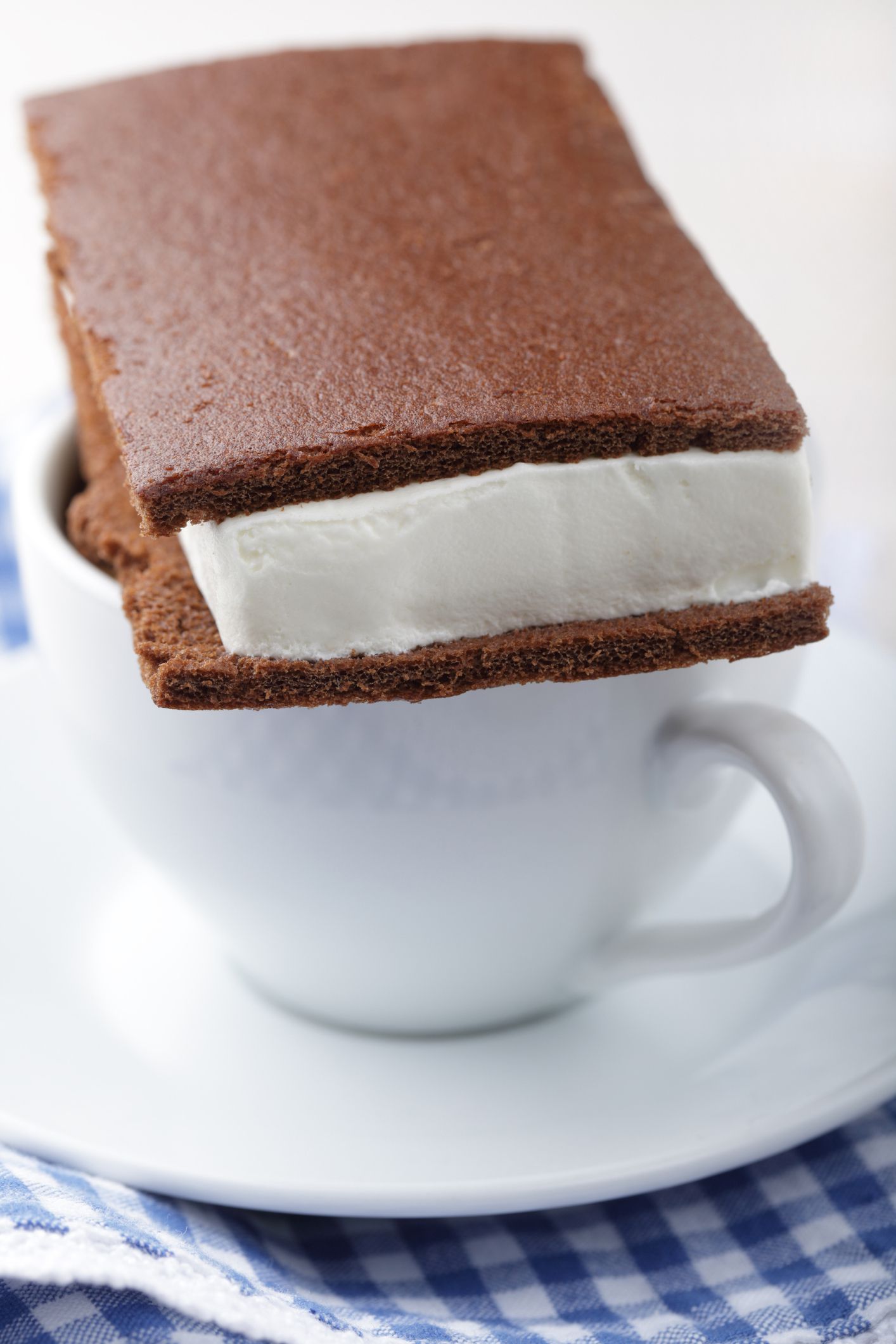 ice cream bar on cup of tea