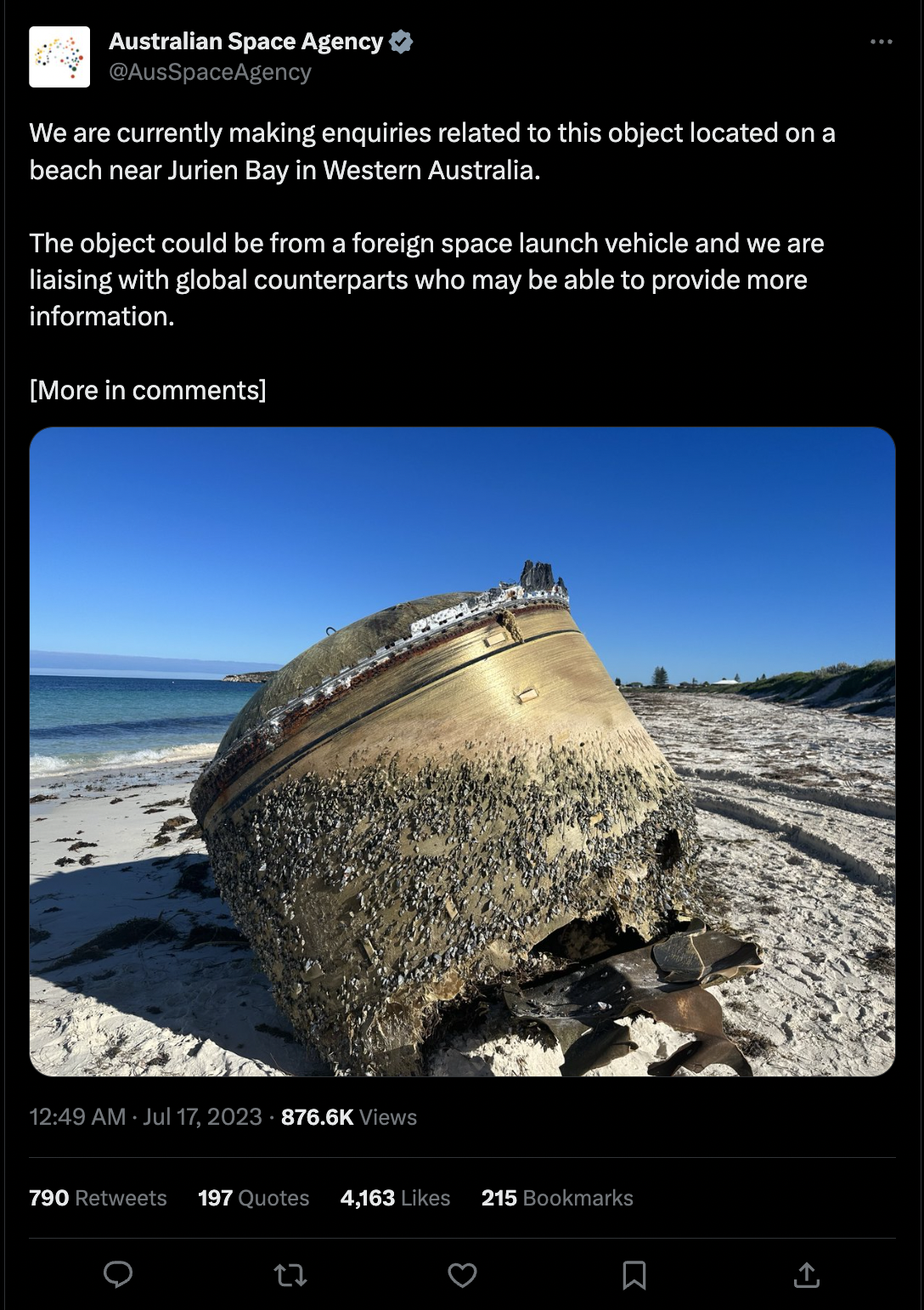 Possible 'Space Debris'