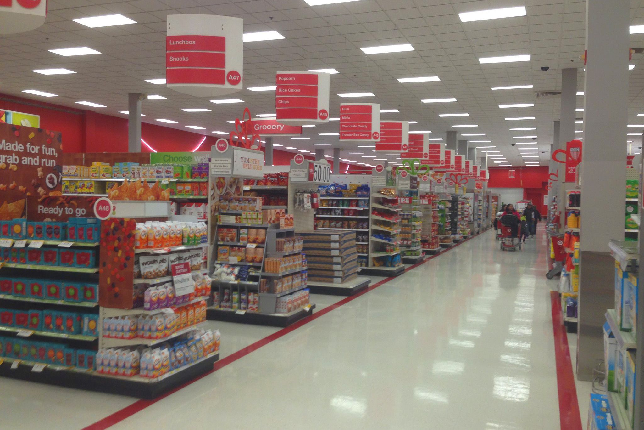 View of Target grocery store aisles