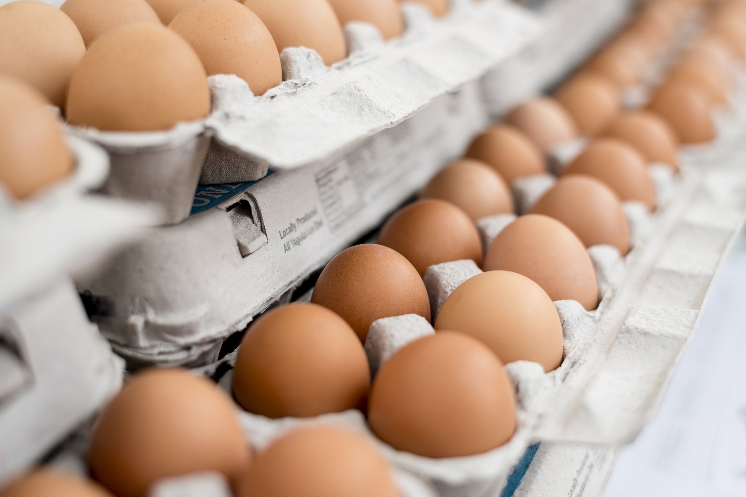 brown eggs in cartons