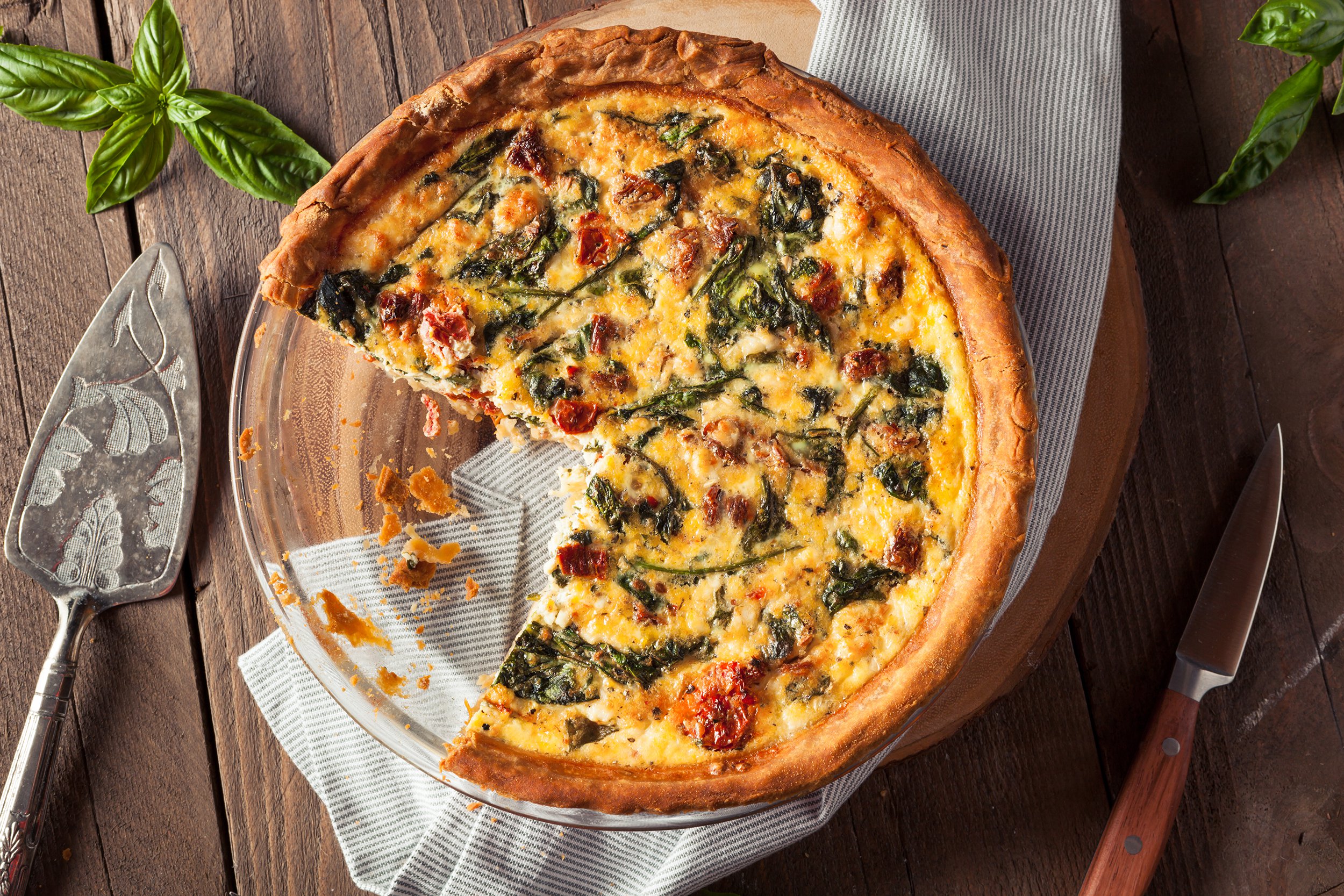 homemade cheesy egg quiche