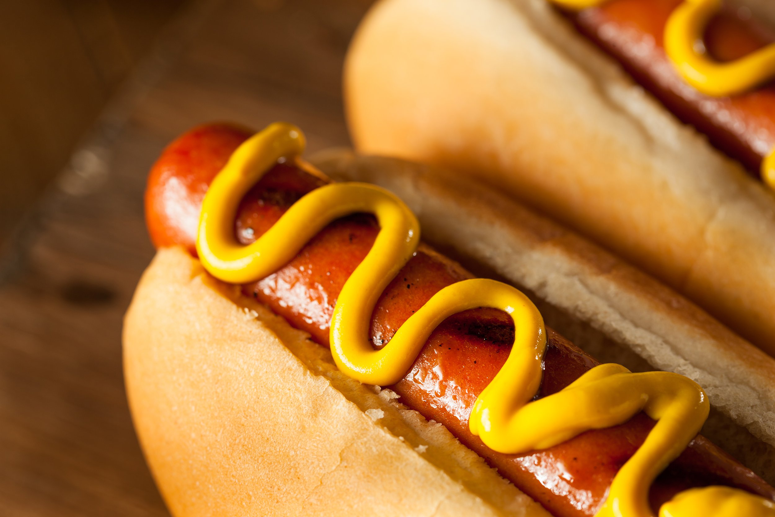 two hot dogs in buns