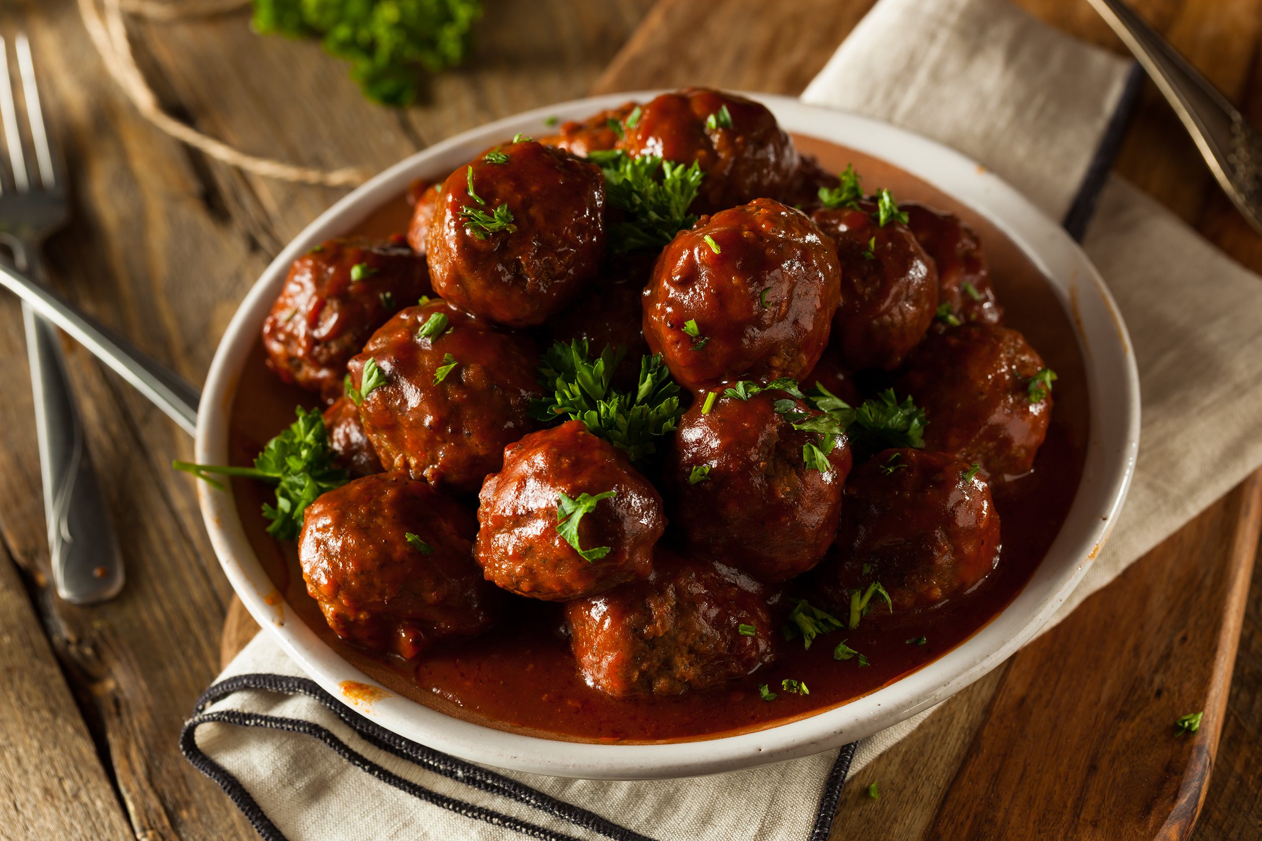 homemade barbecue meat balls