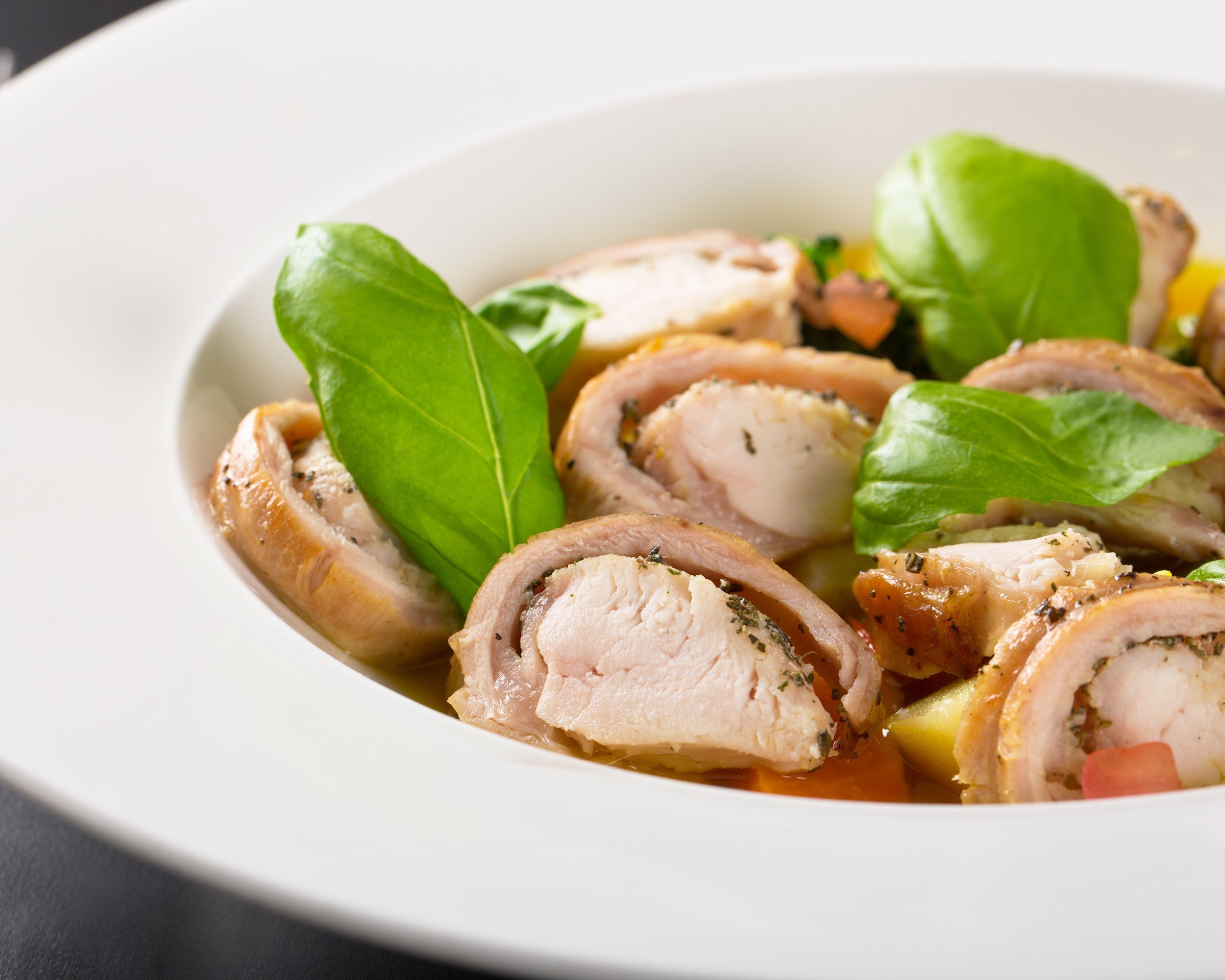 peach-stuffed pork