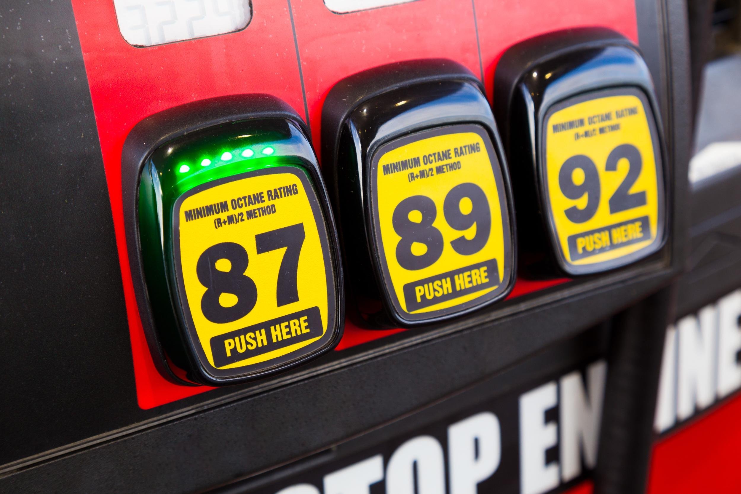 gas station multiple options are available for the type of gas