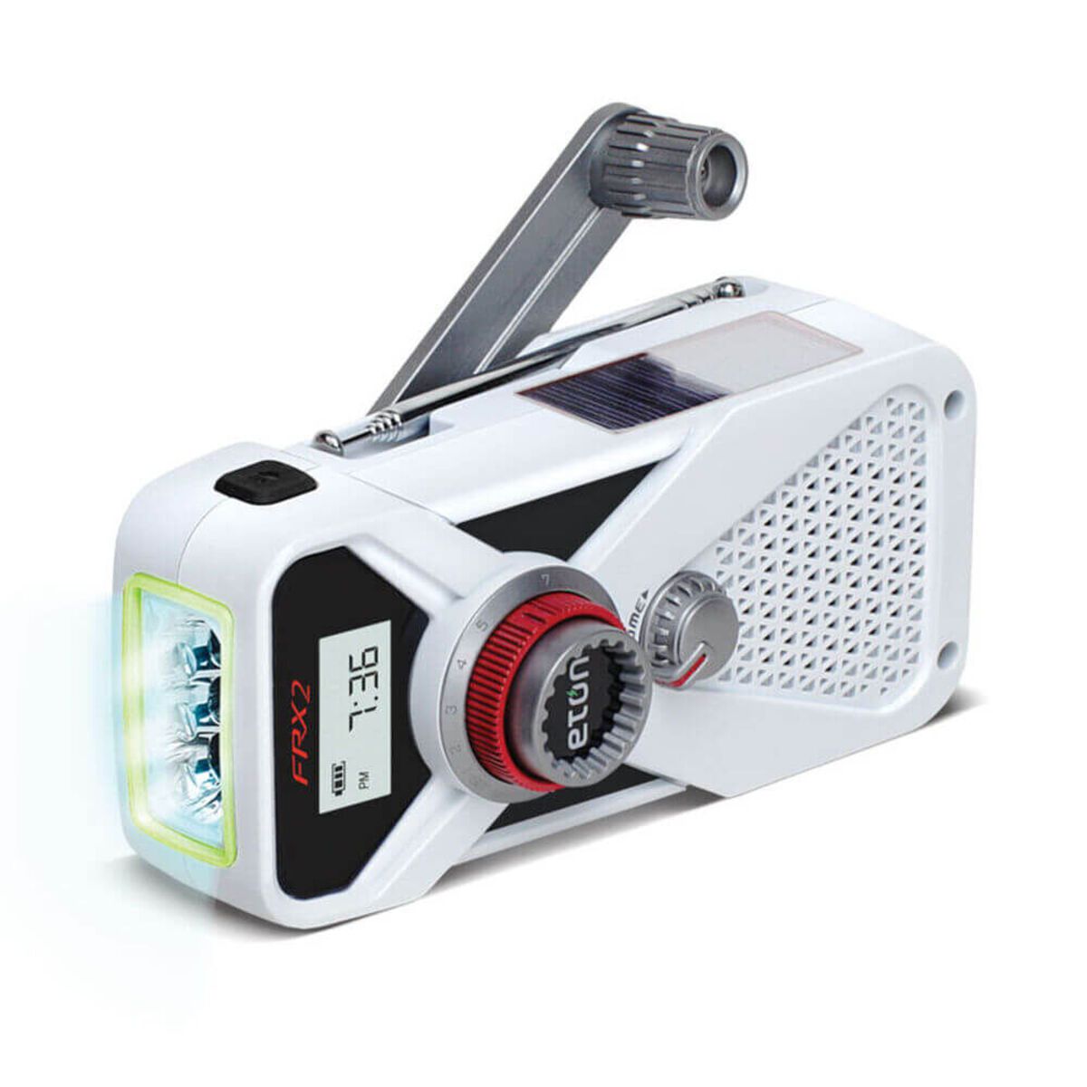 Eton Emergency Hand Crank Weather Alert Radio With LED Flashlight, White