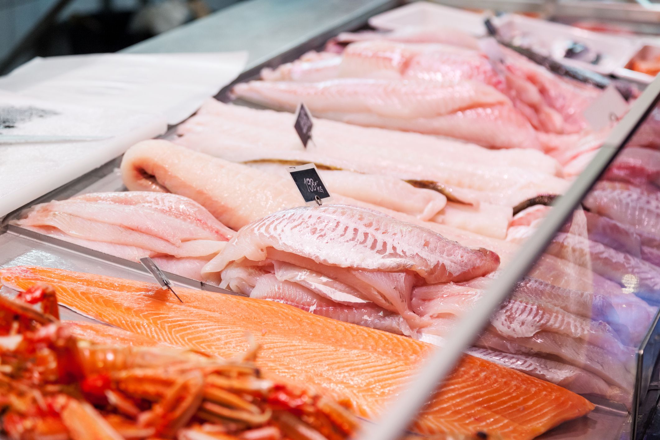 Heap of freshly caught fish at fish market