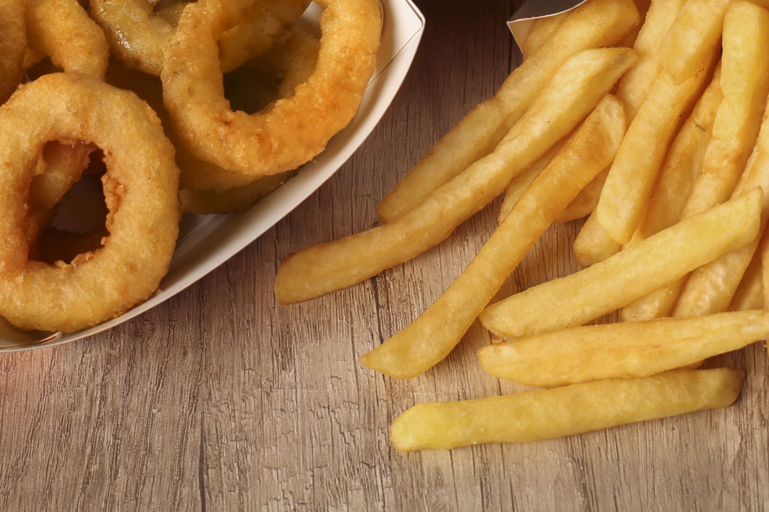 Fries and onion rings