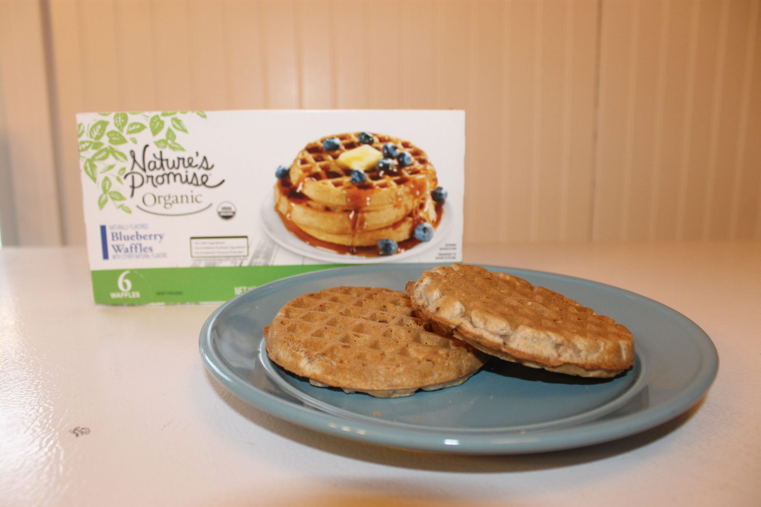 8. Nature’s Promise Organic Blueberry Waffles