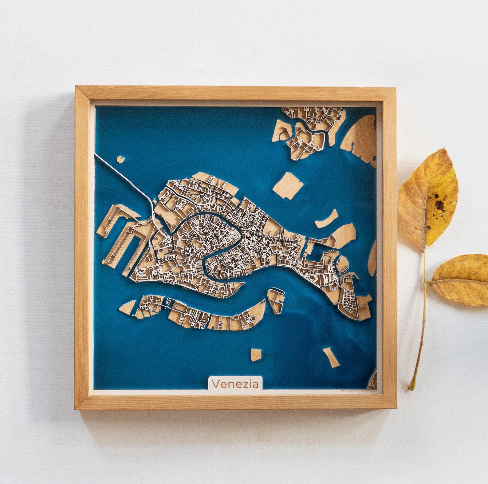 4. Personalized Wood Cut City Map