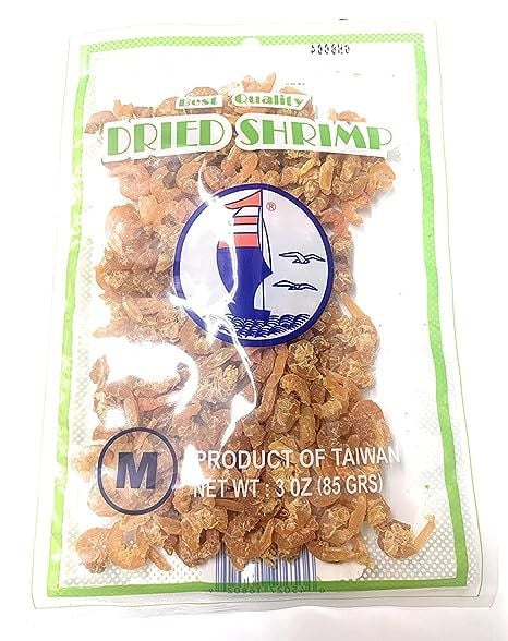 Dried shrimp in plastic packaging