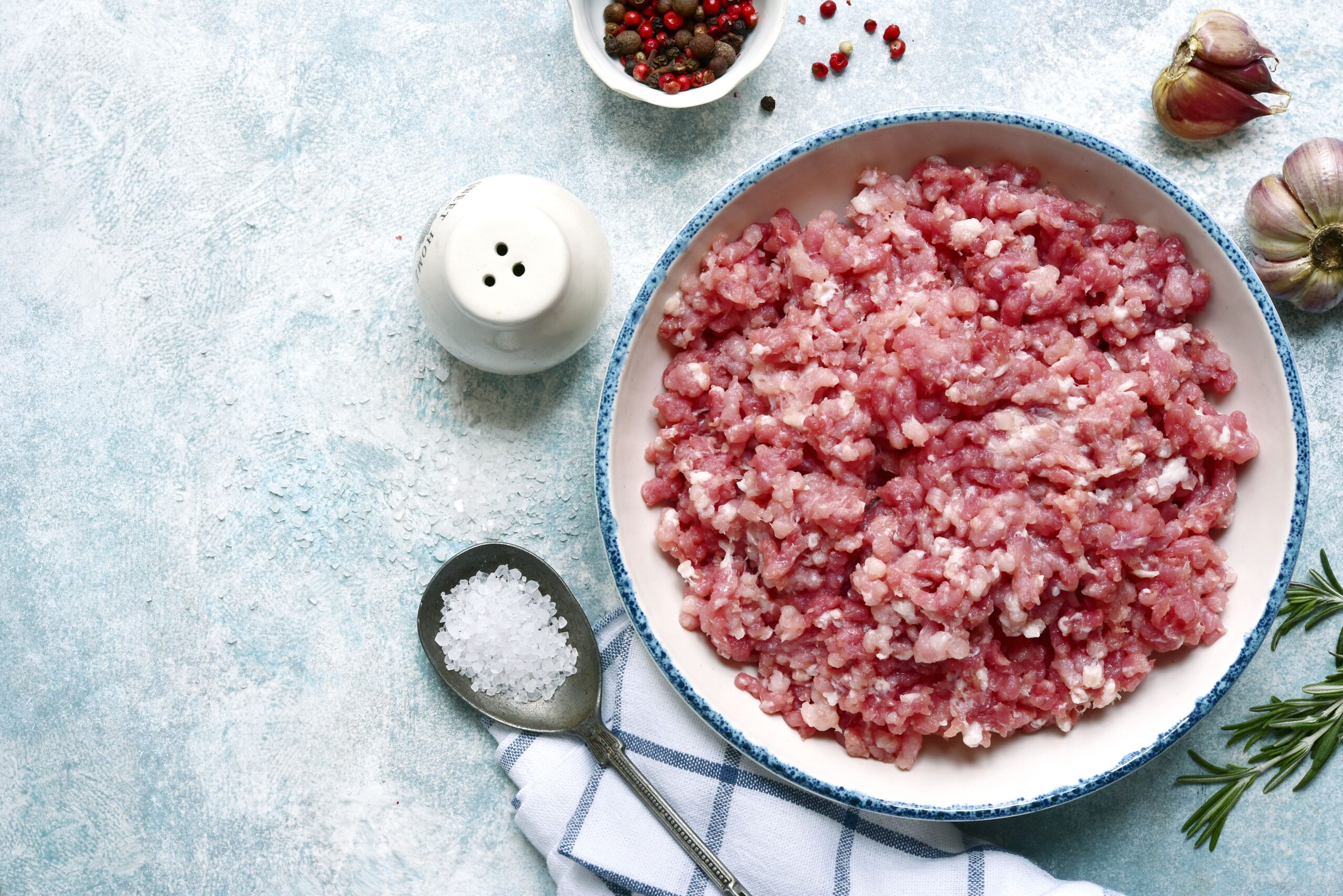 raw ground meat in a bowl