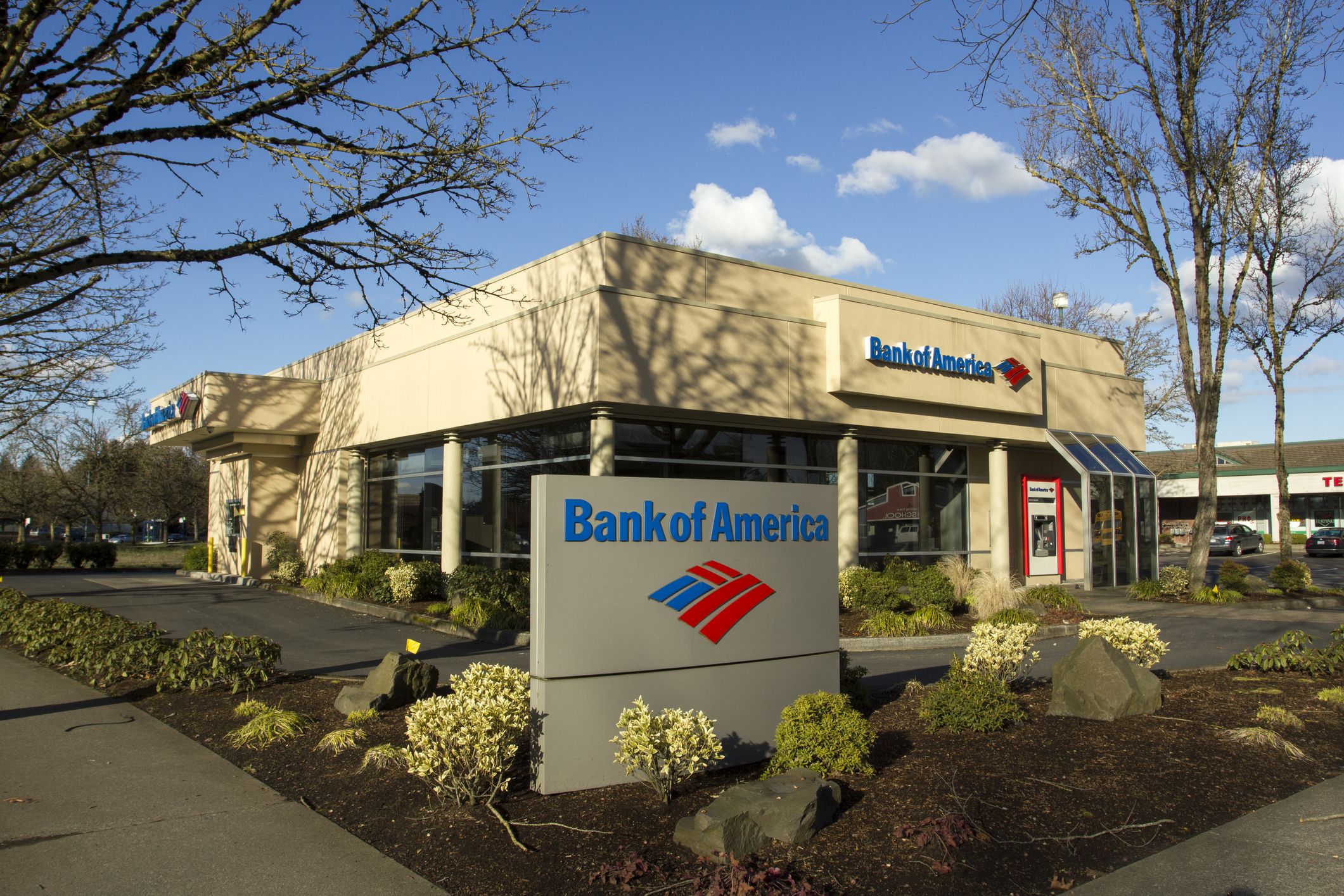 Wilsonville, Oregon, USA - Mar 9, 2019: The exterior of a Bank of America (BofA) branch.