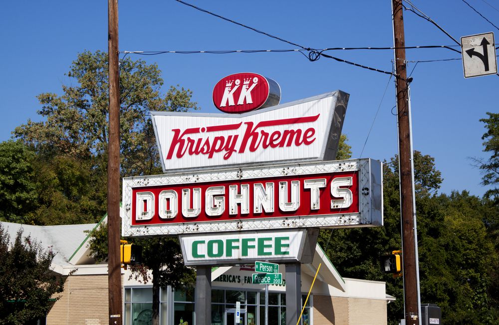 Old Fashioned Krispy Kreme Doughnut and Coffee Sign