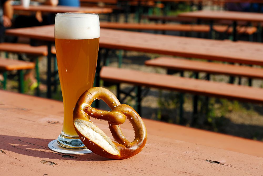 Wheat Beer and Pretzel at Munich