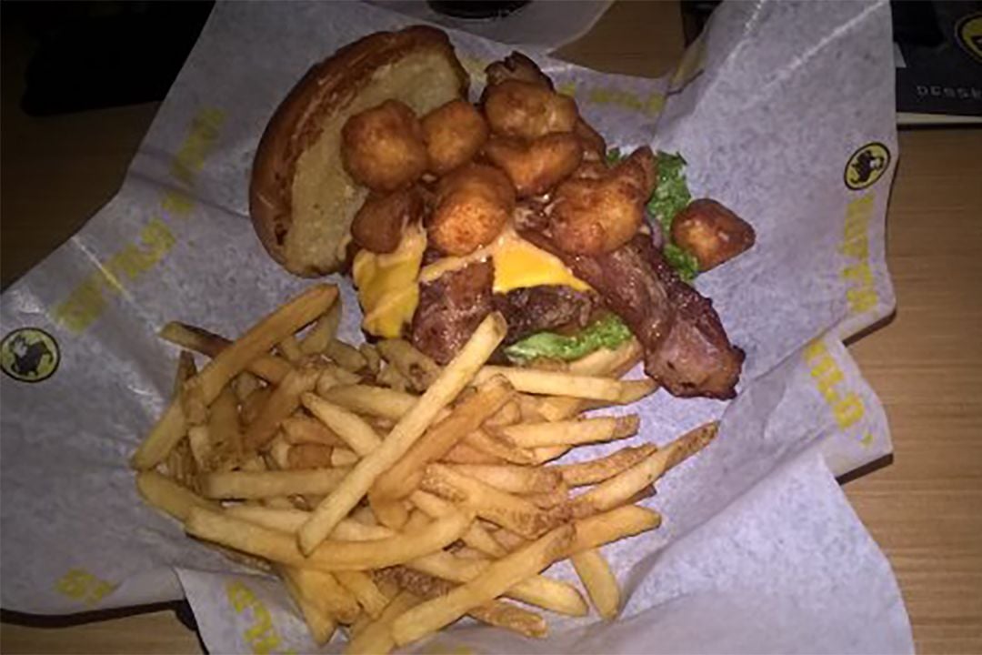 Cheese Curd Bacon Burger, Buffalo Wild Wings