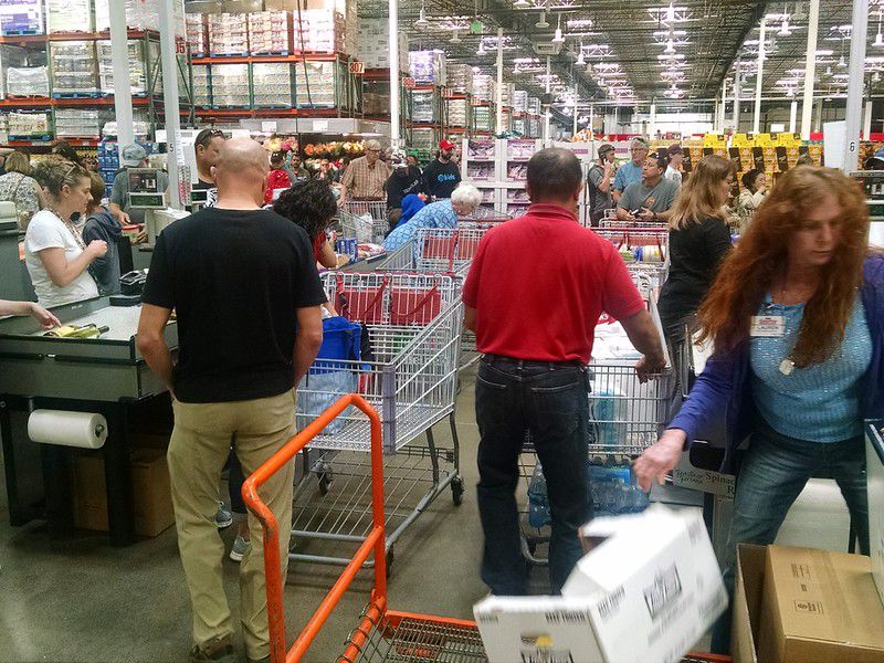 Costco checkout at store on Maui