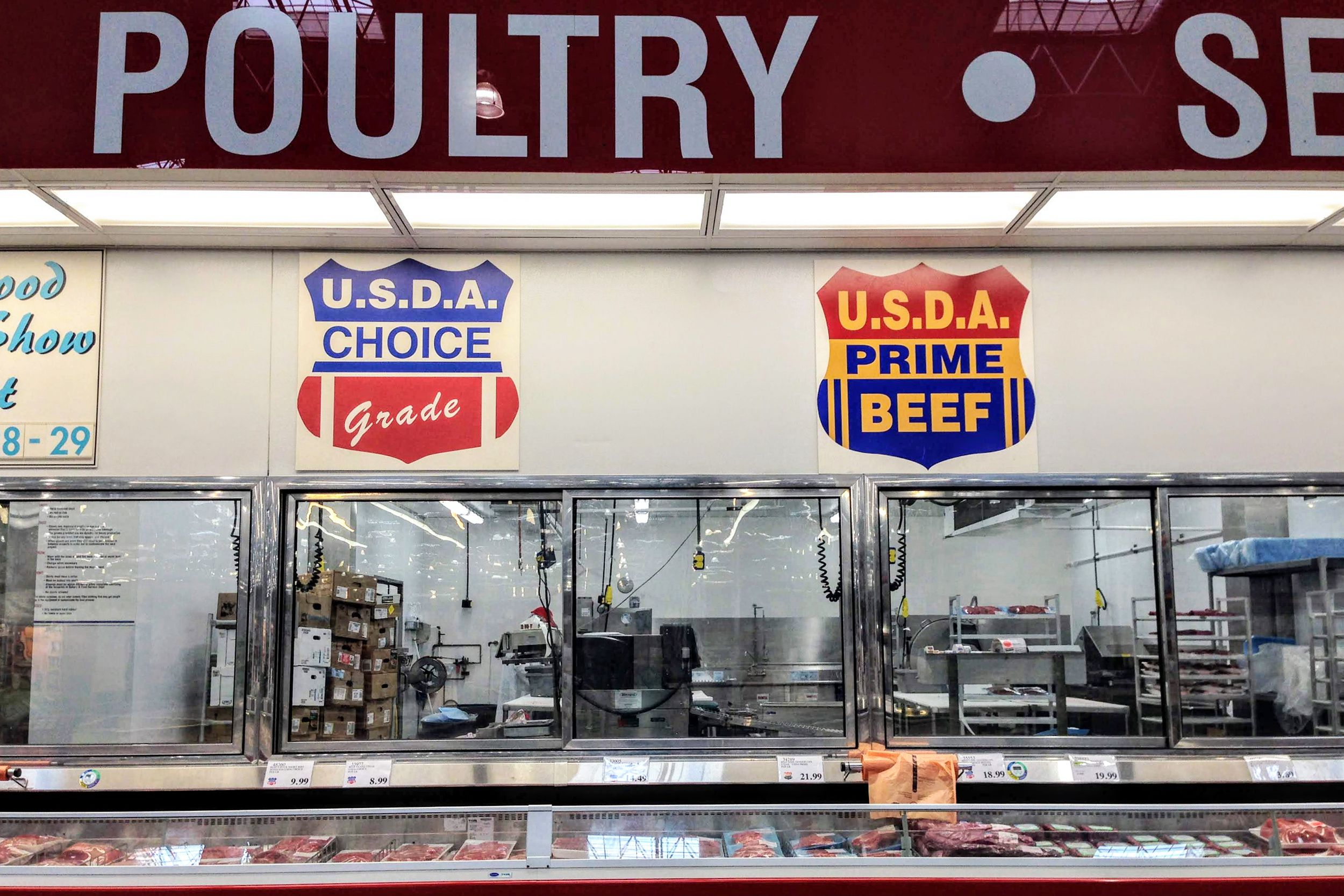 meat section of Costco