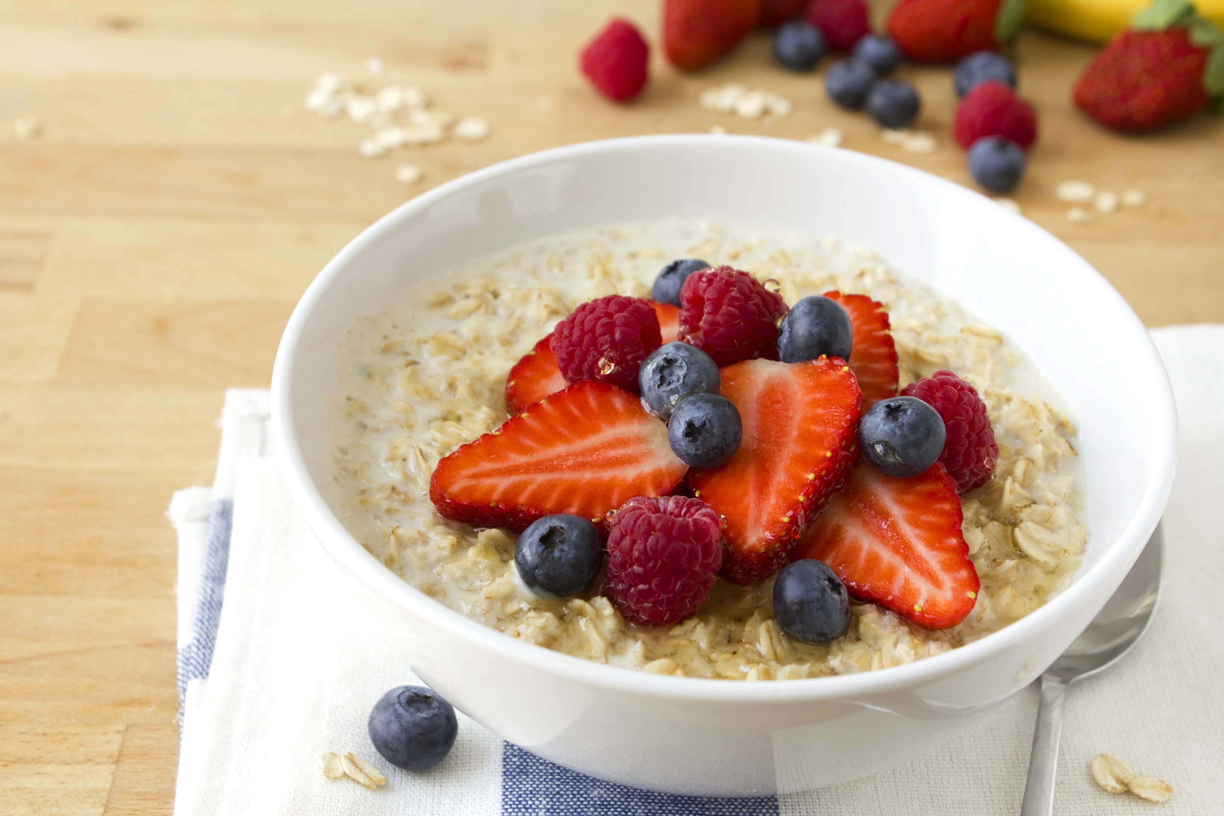 Bowl of oatmeal with berries