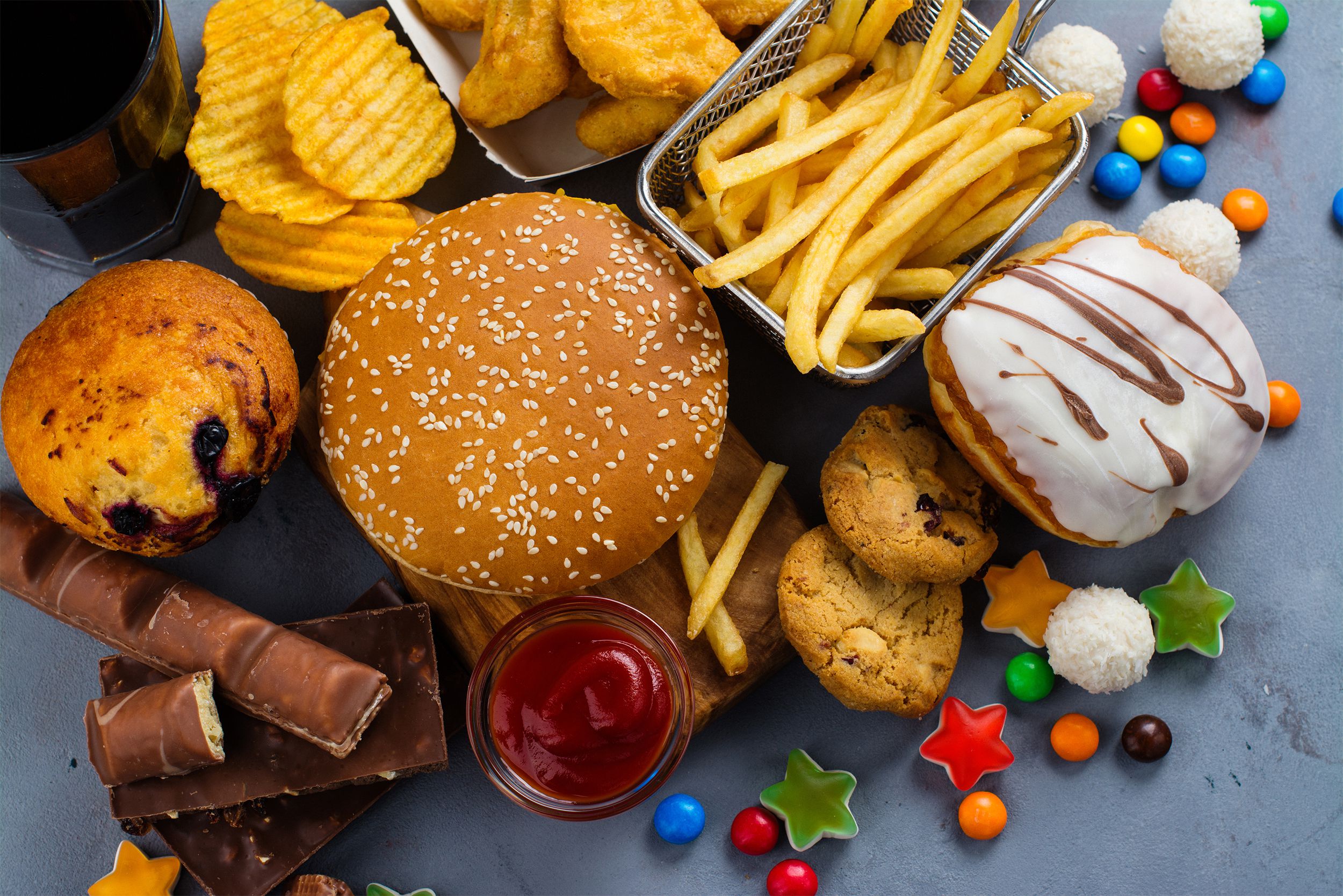 High sugar and carb food