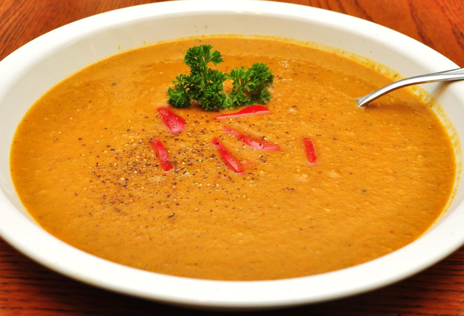 sweet potato and chorizo stew in a bowl