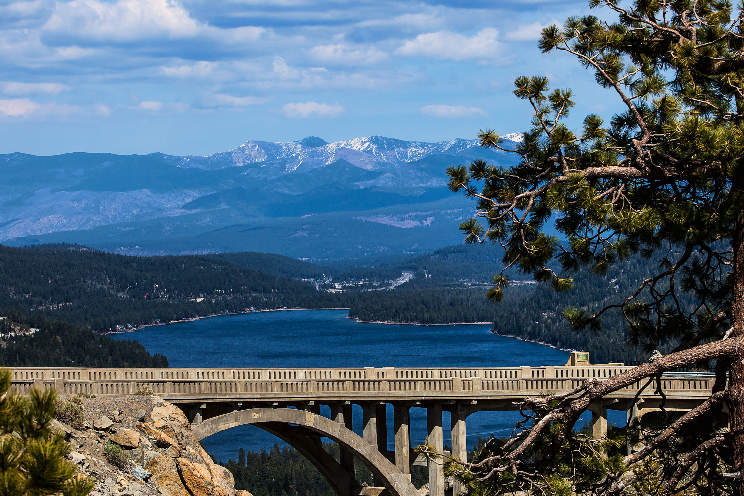 bridge and mountains