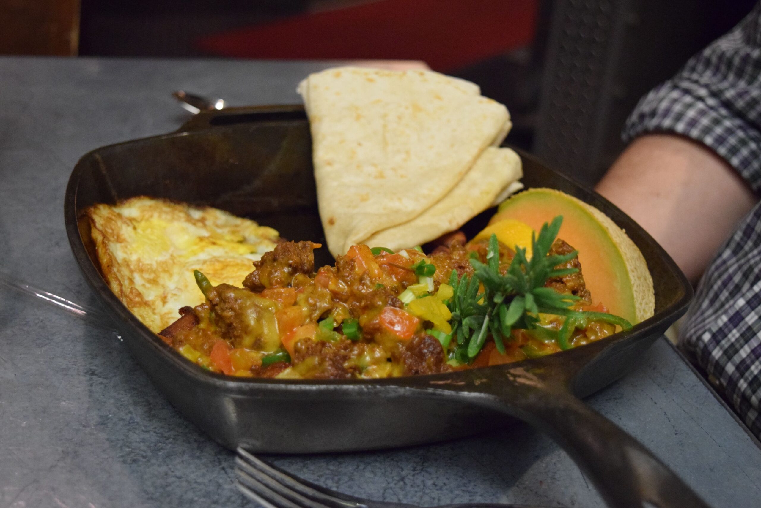 chorizo breakfast hash in a skillet