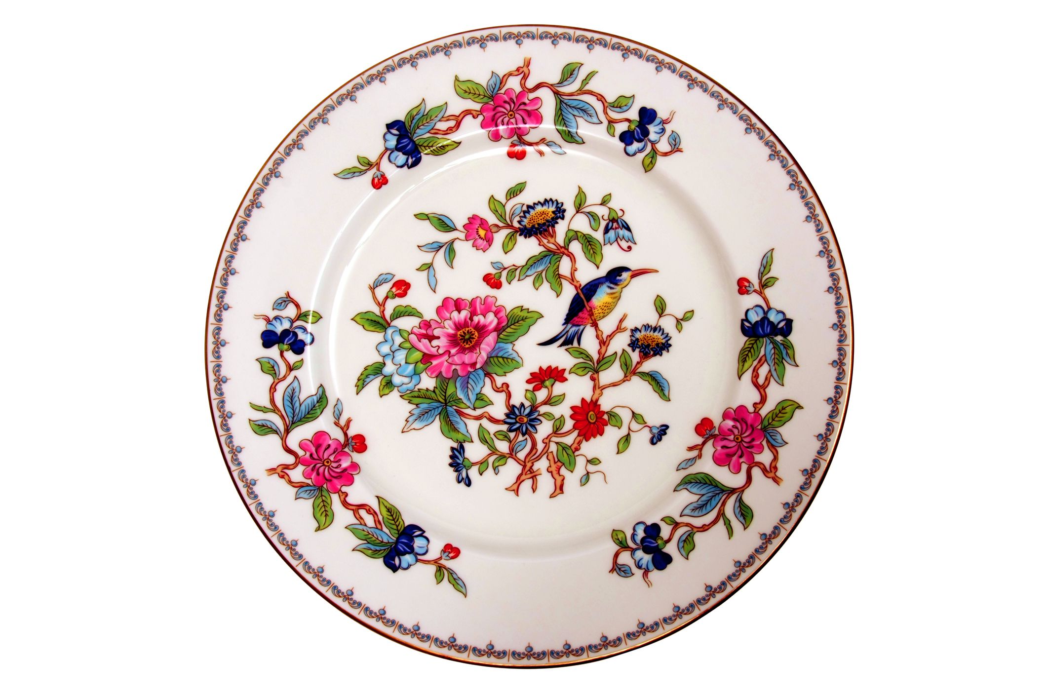 Antique dinner plate, isolated on white.